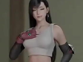 Tifa dominates in a one-on-one encounter and receives a redmoa footjob