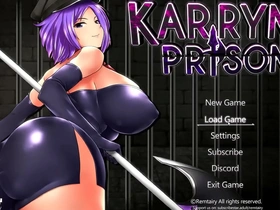 Kerryn's Prison: The chief pleasuring two aroused guards in the RPG Hentai game