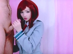Ochaco Uraraka cosplay in My Hero Academia video