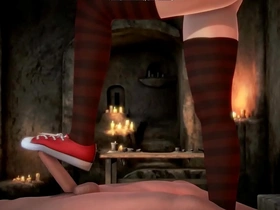 Mavis Dracula's sensual foot play in 3D animation