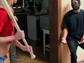 Petite blonde gives a sloppy blowjob