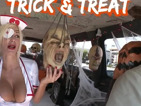 Puma Swede's naughty Halloween adventure on the Bang Bus