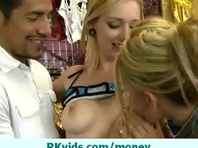 Teen girls selling sex for cash in steamy video