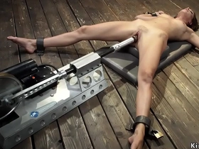 Brunette reaches orgasm with toy that resembles a big brown dick